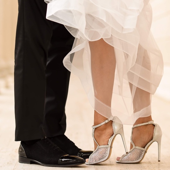 Bridal wedding or Prom ankle strap stilettos Rhinestone - Picture 5 of 8